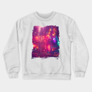 Cool Japanese Neon City Crewneck Sweatshirt